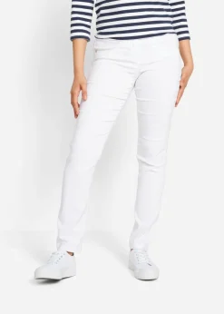 bonprix bonprix Pantalón elástico de corte recto de bengalina Blanco New