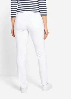 bonprix bonprix Pantalón elástico de corte recto de bengalina Blanco New