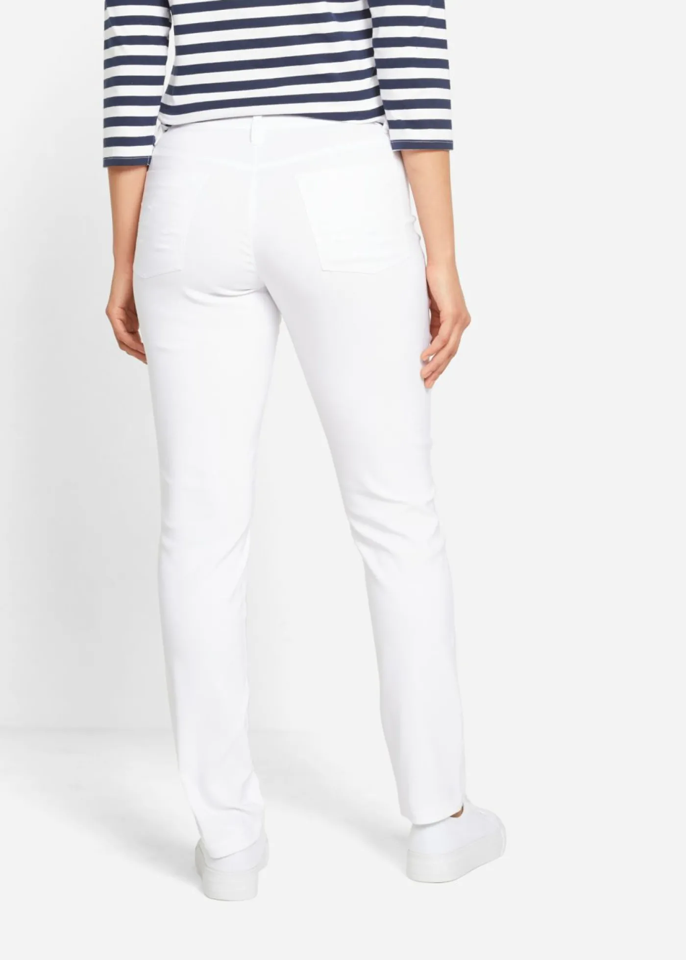 bonprix bonprix Pantalón elástico de corte recto de bengalina Blanco New