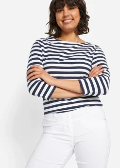bonprix bonprix Pantalón elástico de corte recto de bengalina Blanco New