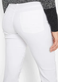 bonprix bonprix Pantalón elástico de corte recto de bengalina Blanco New