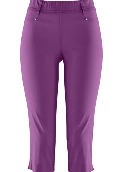 bonprix bonprix Pantalón elástico de corte capri con cintura elástica Púrpura intenso Online