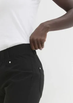 bonprix bonprix Pantalón elástico de corte capri con cintura elástica Negro Hot