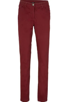 bonprix bonprix Pantalón elástico de corte slim rojo avellana