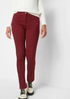 bonprix bonprix Pantalón elástico de corte slim rojo avellana