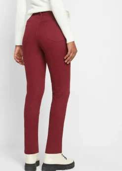 bonprix bonprix Pantalón elástico de corte slim rojo avellana