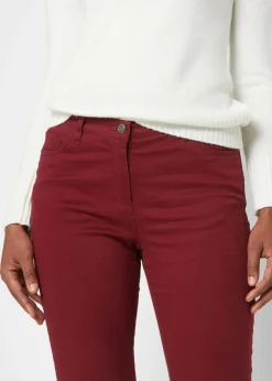 bonprix bonprix Pantalón elástico de corte slim rojo avellana