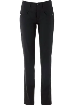 bonprix bonprix Pantalón elástico de corte recto de bengalina Negro Hot
