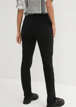 bonprix bonprix Pantalón elástico de corte recto de bengalina Negro Hot