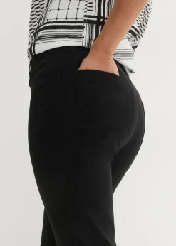 bonprix bonprix Pantalón elástico de corte recto de bengalina Negro Hot