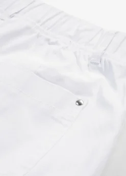 bonprix bonprix Pantalón elástico de corte capri con cintura elástica Blanco Discount