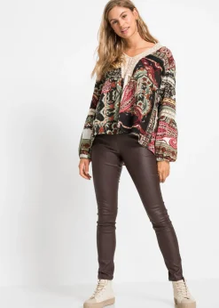 bonprix bonprix Pantalón elástico de mezcla de viscosa marrón Hot