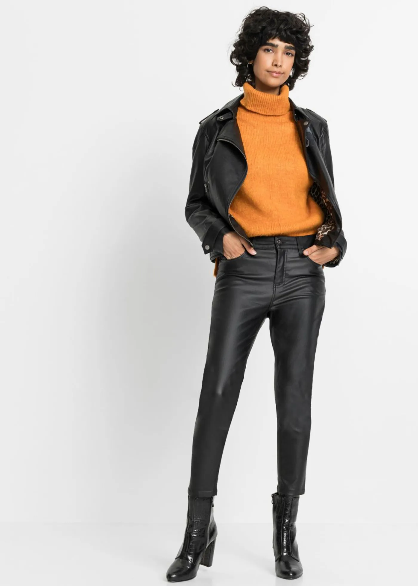 bonprix bonprix Pantalón elástico de mezcla de viscosa Negro Outlet