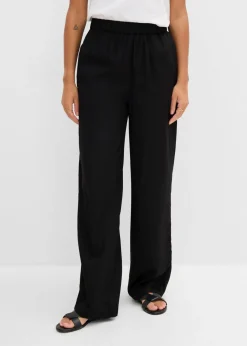 bonprix bonprix Pantalón elástico de viscosa con cinturilla cómoda Negro Online