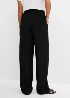 bonprix bonprix Pantalón elástico de viscosa con cinturilla cómoda Negro Online