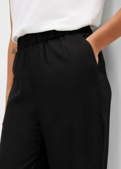 bonprix bonprix Pantalón elástico de viscosa con cinturilla cómoda Negro Online