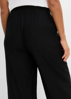 bonprix bonprix Pantalón elástico de viscosa con cinturilla cómoda Negro Online