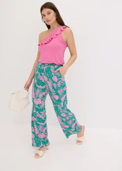 bonprix bonprix Pantalón estampado rosa chicle-verde