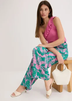 bonprix bonprix Pantalón estampado rosa chicle-verde