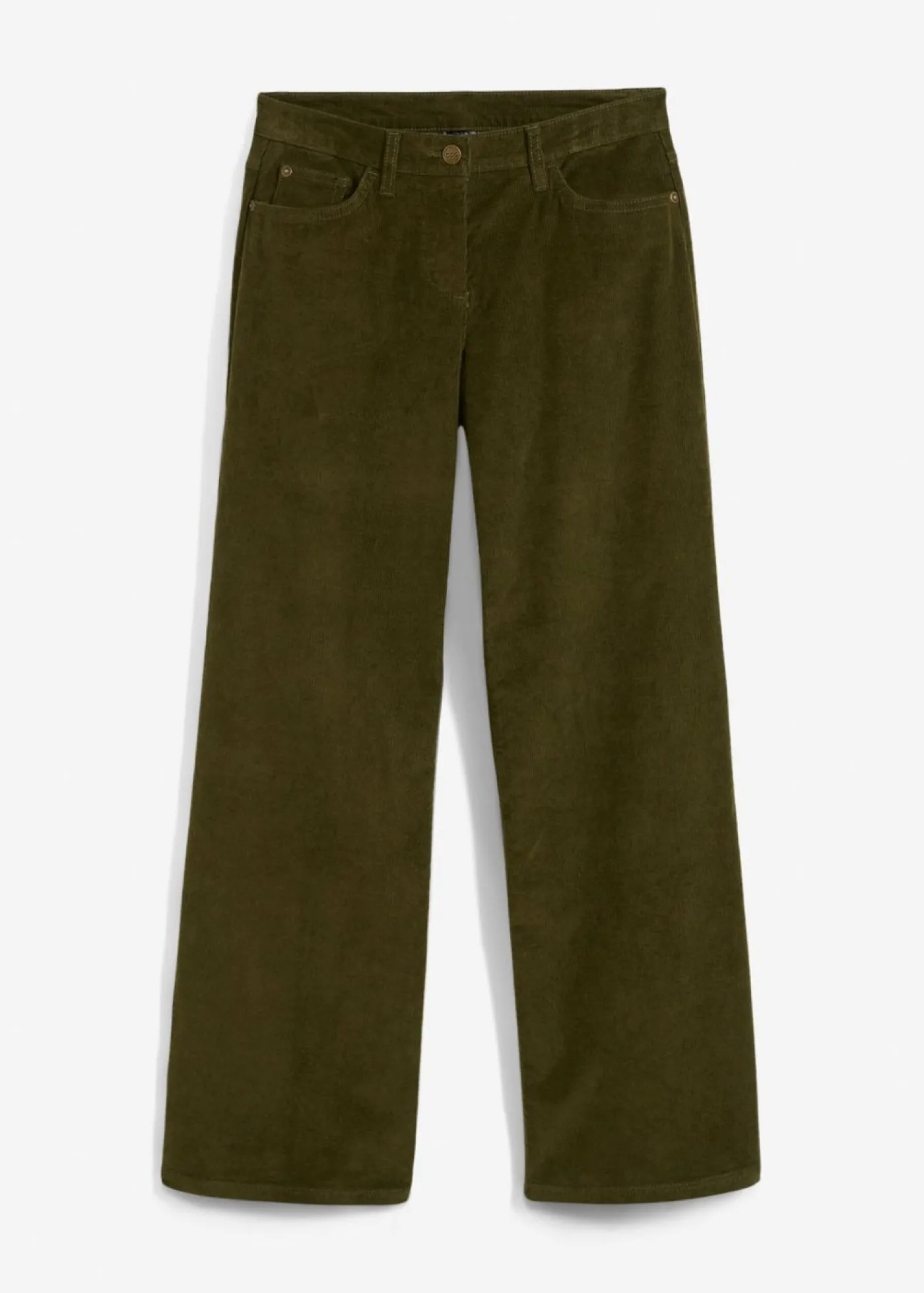 bonprix bonprix Pantalón estilo Marlene de pana Verde oliva oscuro Hot