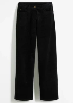 bonprix bonprix Pantalón estilo Marlene de pana Negro New