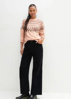 bonprix bonprix Pantalón estilo Marlene de pana Negro New