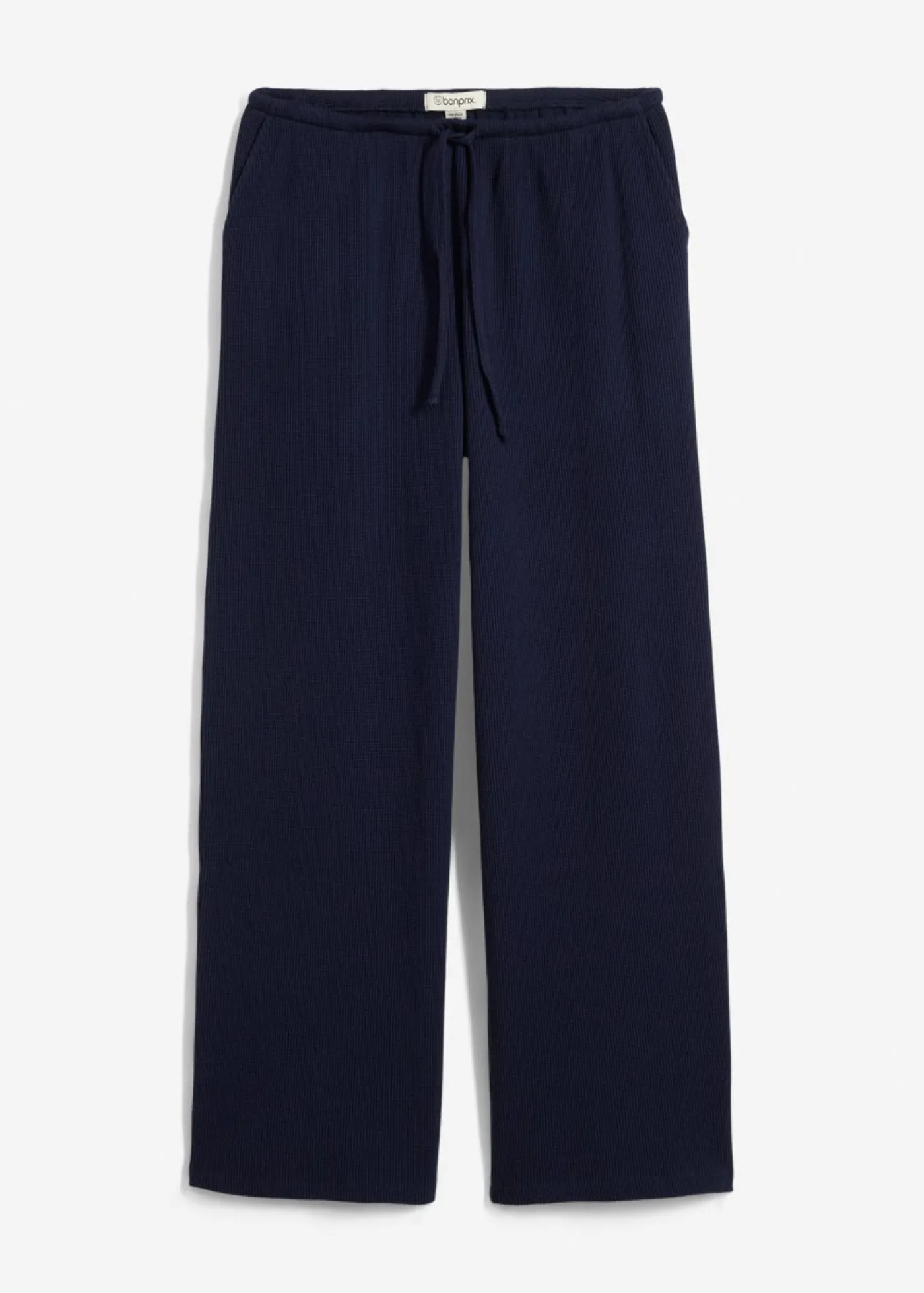 bonprix bonprix Pantalón estructurado de algodón puro Azul marino Discount
