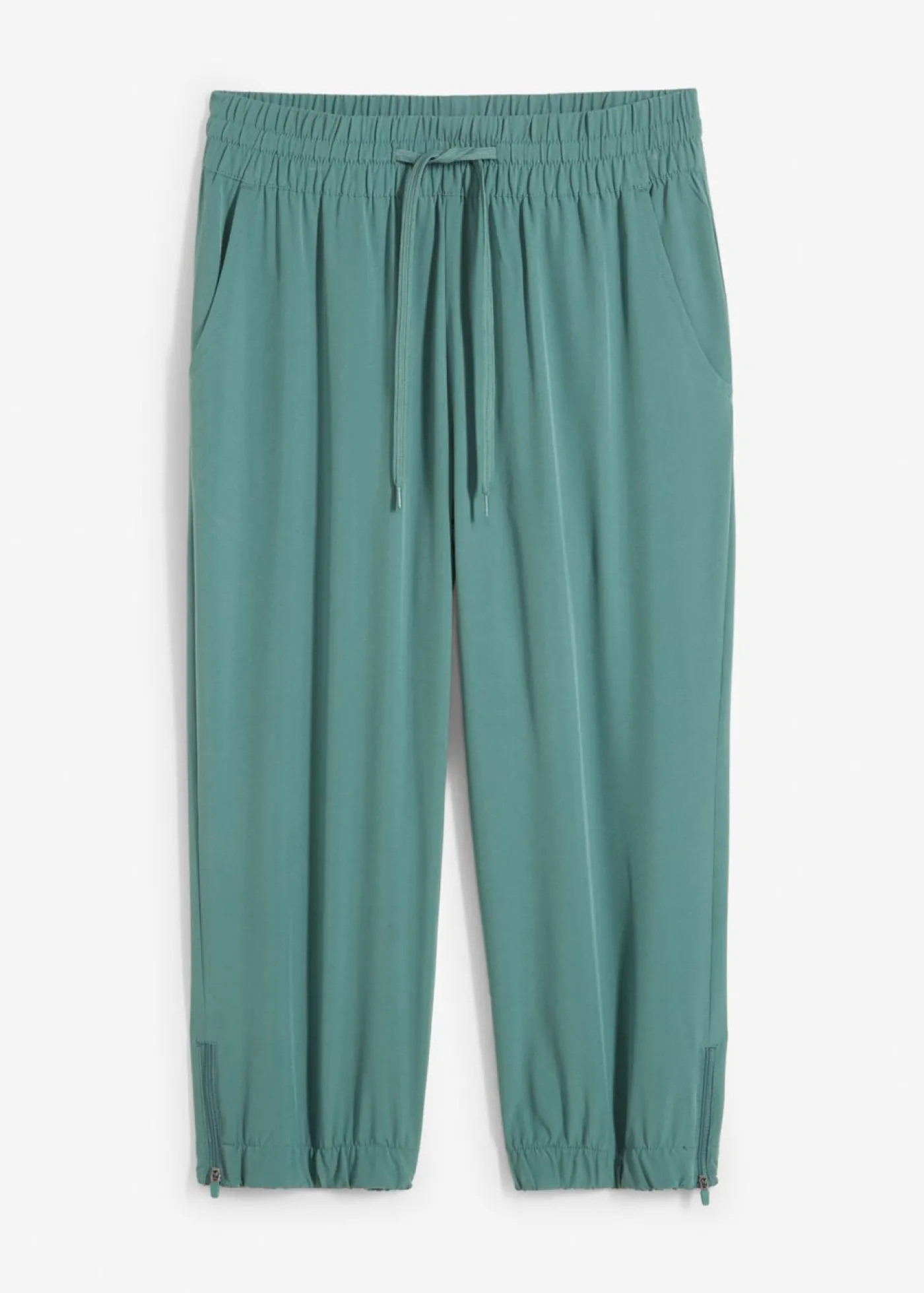 bonprix bonprix Pantalón funcional de largo capri y secado rápido Verde grisáceo Hot
