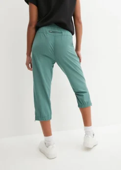 bonprix bonprix Pantalón funcional de largo capri y secado rápido Verde grisáceo Hot