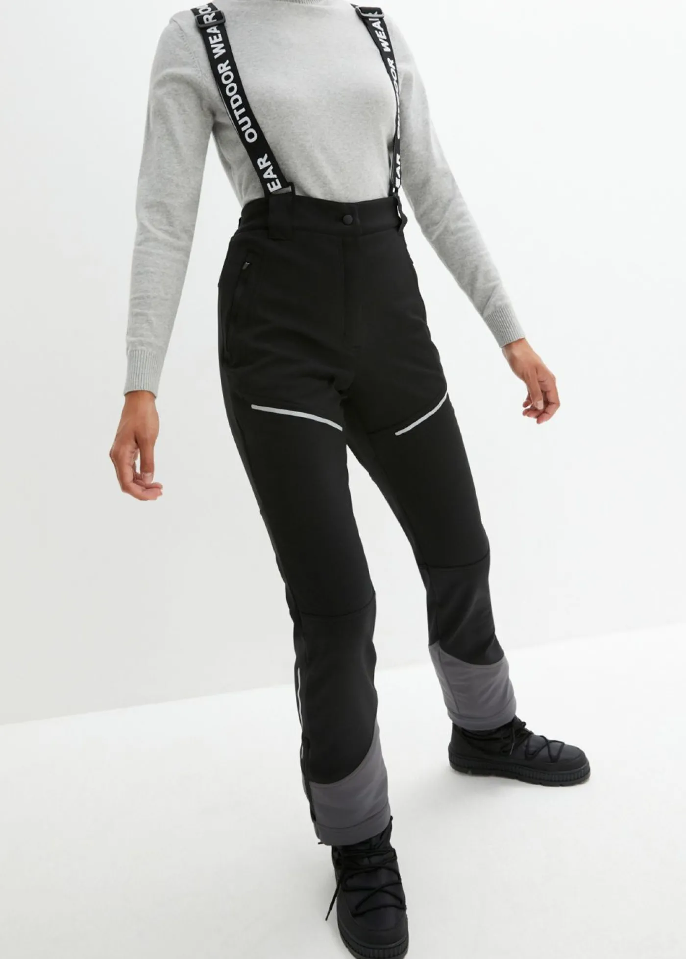 bonprix bonprix Pantalón funcional de softshell elástico y repelente al agua Negro New