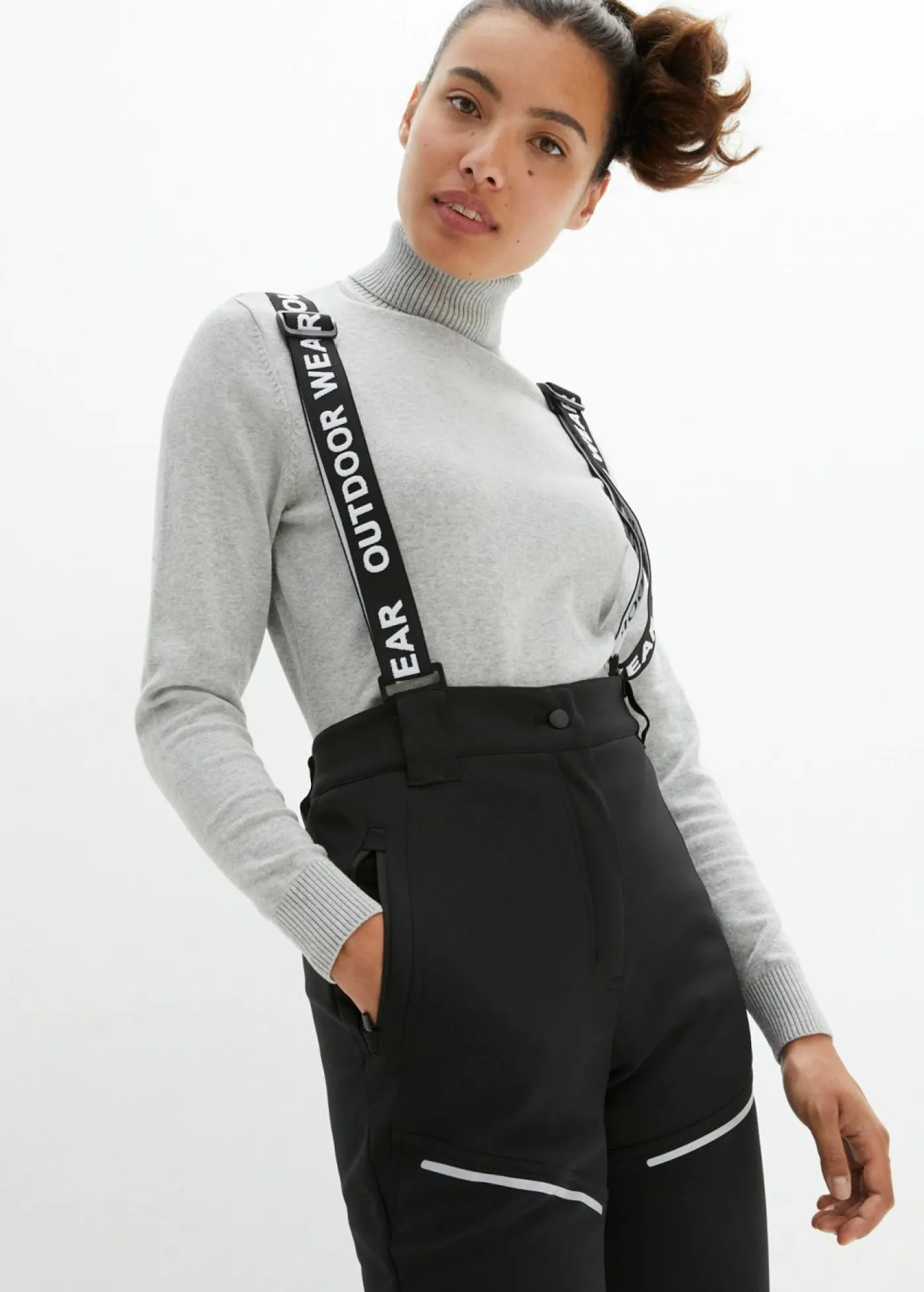 bonprix bonprix Pantalón funcional de softshell elástico y repelente al agua Negro New