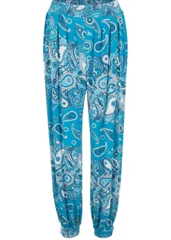 bonprix bonprix Pantalón harem de punto de mezcla de viscosa fluida turquesa Outlet