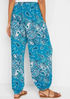 bonprix bonprix Pantalón harem de punto de mezcla de viscosa fluida turquesa Outlet