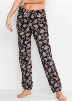 bonprix bonprix Pantalón largo de pijama de algodón orgánico puro (2 unidades) Negro Discount