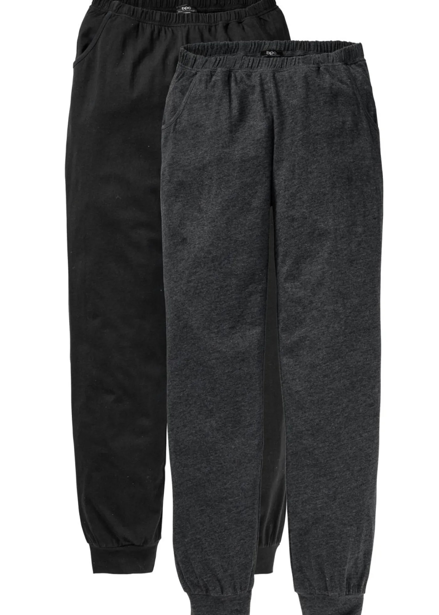 bonprix bonprix Pantalón largo de pijama (2 unidades) Antracita jaspeado-negro Online