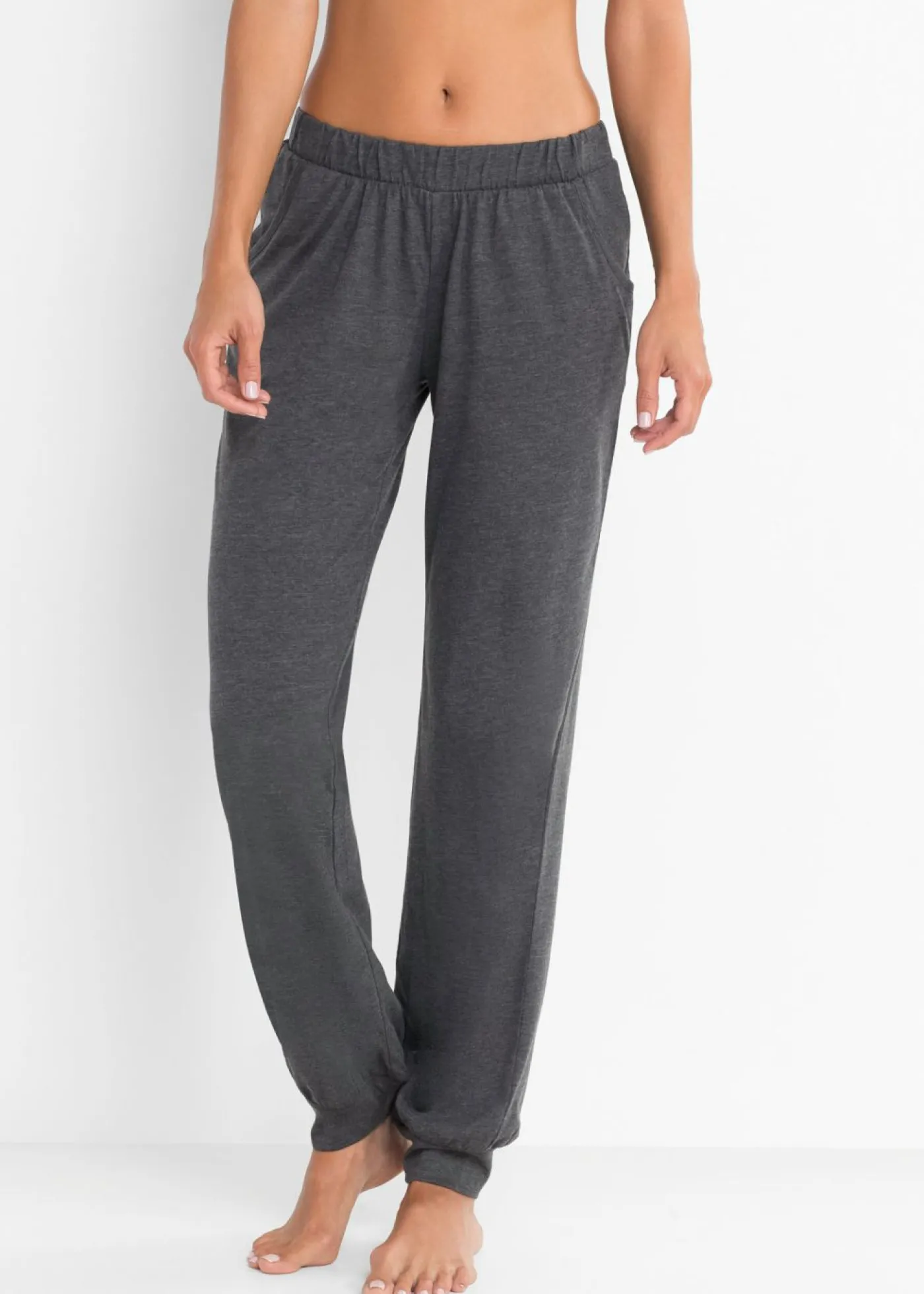 bonprix bonprix Pantalón largo de pijama (2 unidades) Antracita jaspeado-negro Online