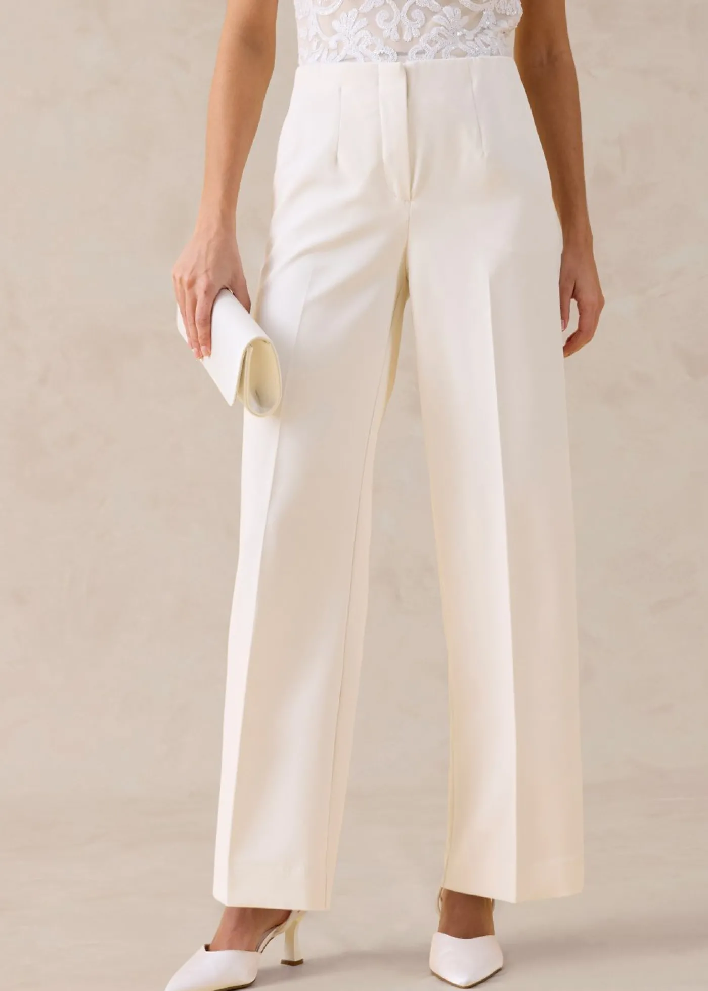 bonprix bonprix Pantalón Marlene Blanco lana Discount