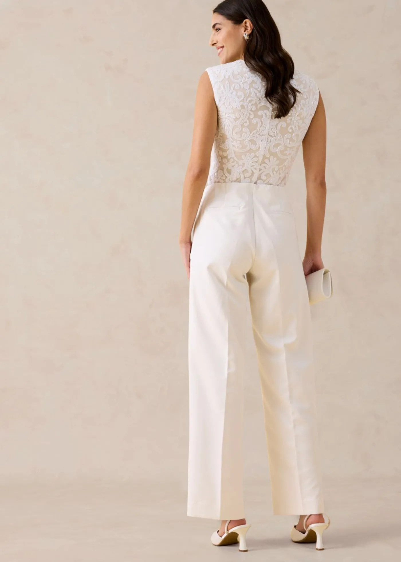 bonprix bonprix Pantalón Marlene Blanco lana Discount
