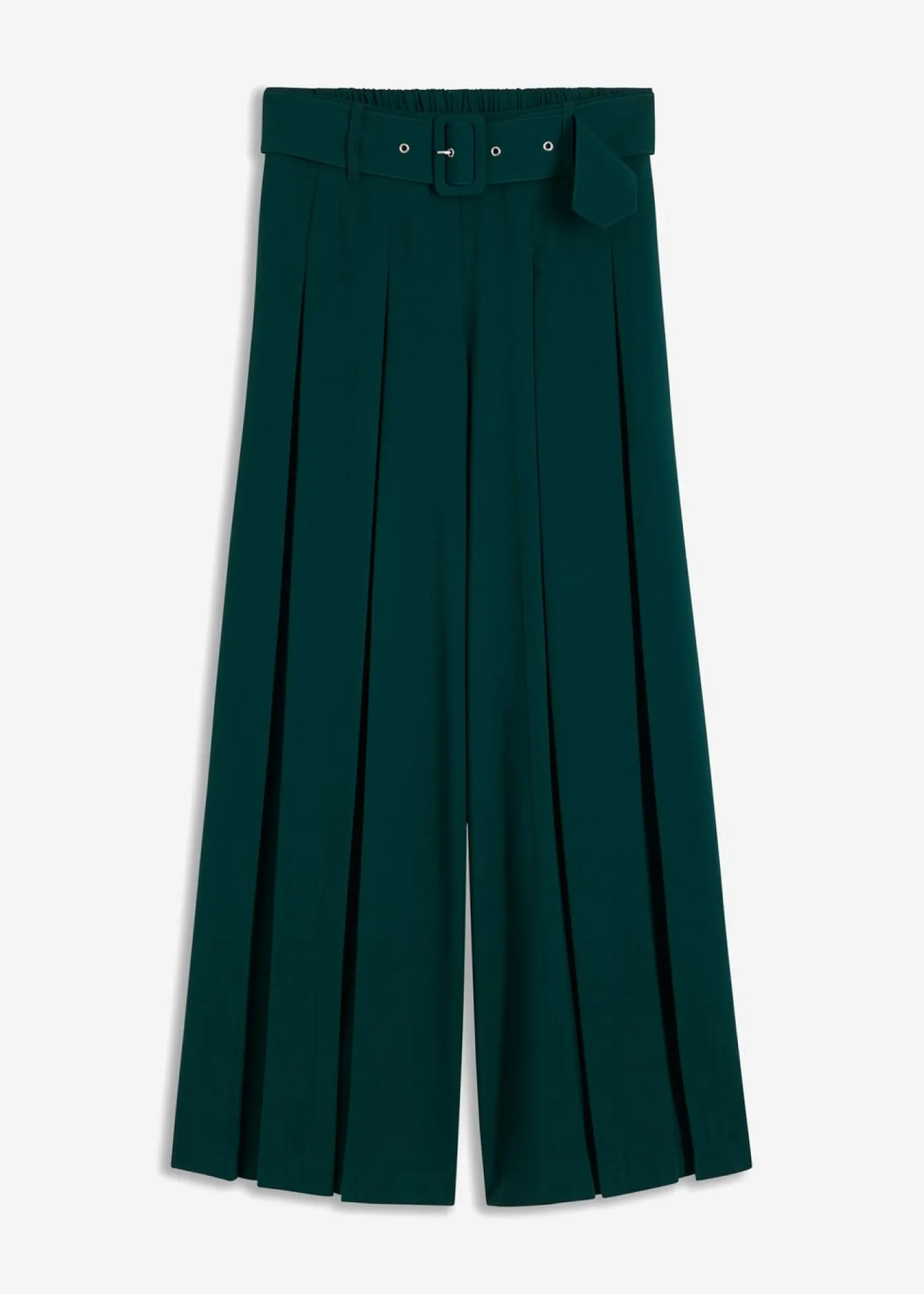 bonprix bonprix Pantalón Marlene ancho con mezcla de viscosa fluida Verde intenso New