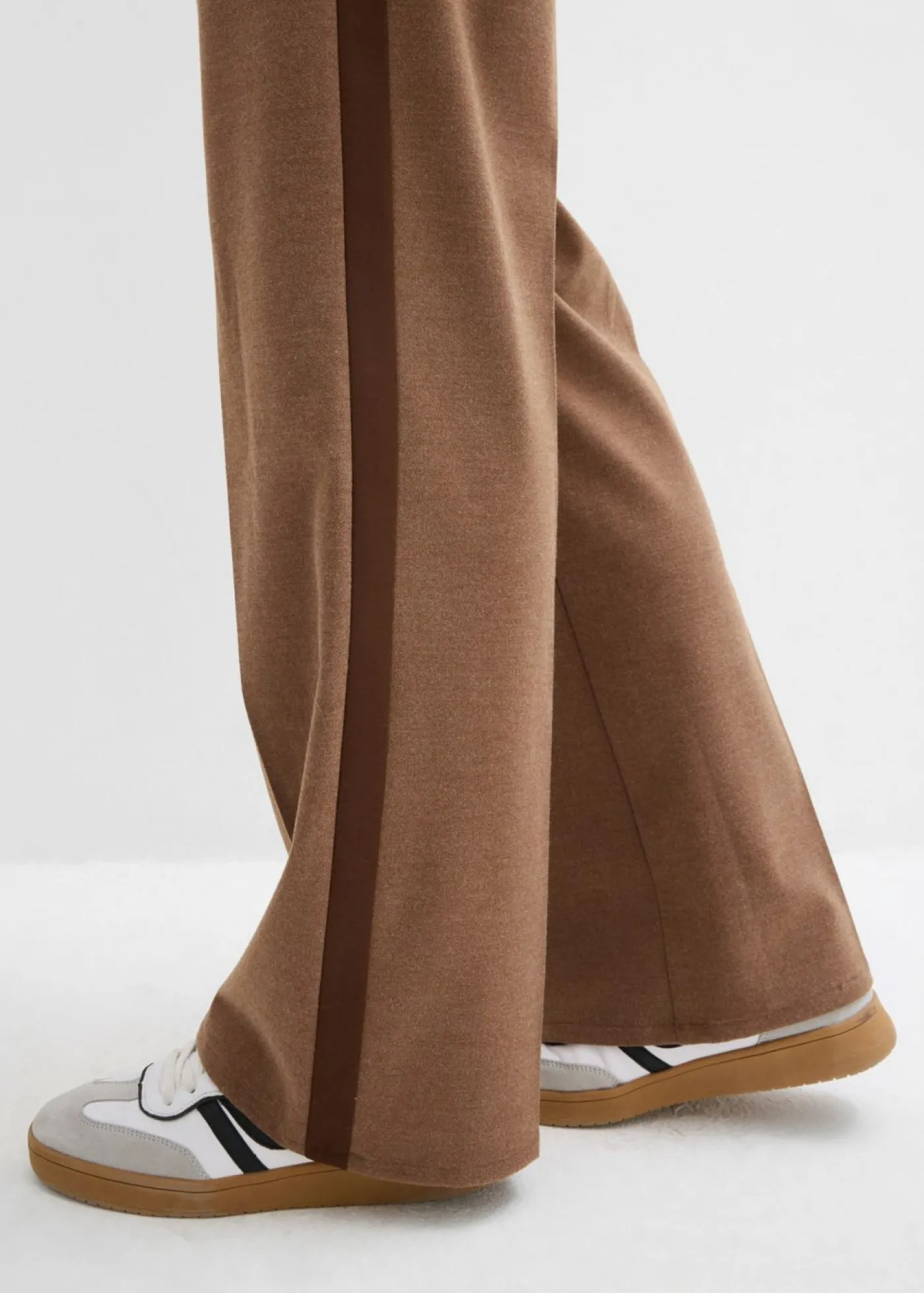 bonprix bonprix Pantalón Marlene con aspecto de lana marrón pimienta moteado Sale