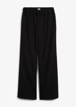 bonprix bonprix Pantalón Marlene con aspecto de lana Negro Online