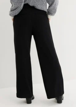 bonprix bonprix Pantalón Marlene con aspecto de lana Negro Online