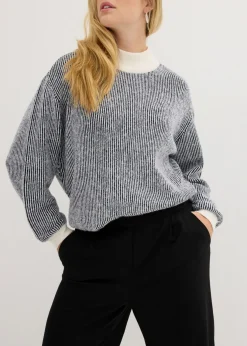 bonprix bonprix Pantalón Marlene con aspecto de lana Negro Online