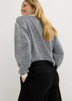 bonprix bonprix Pantalón Marlene con aspecto de lana Negro Online