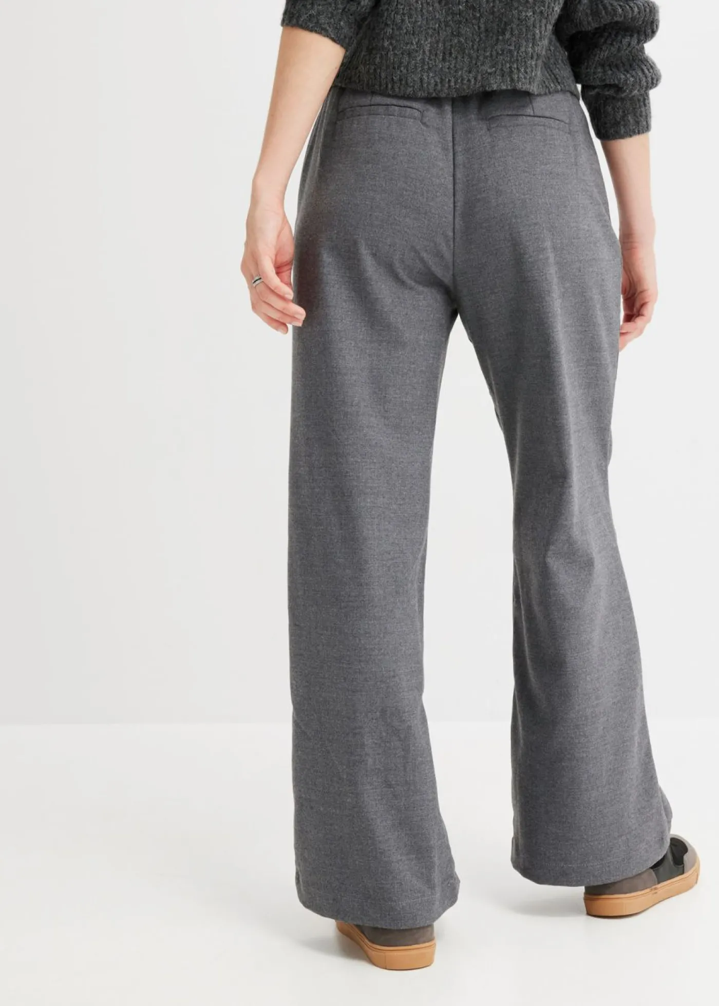 bonprix bonprix Pantalón Marlene con aspecto de lana Antracita jaspeado Outlet