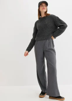 bonprix bonprix Pantalón Marlene con aspecto de lana Antracita jaspeado Outlet