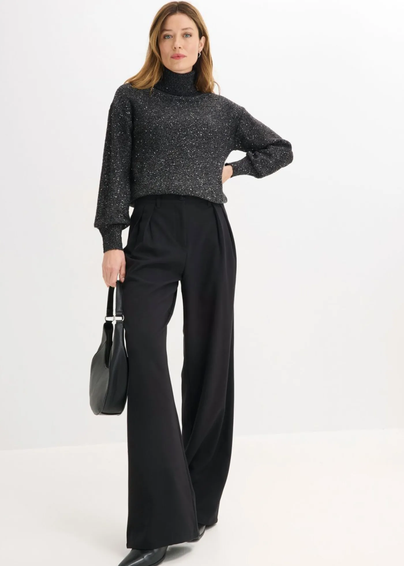 bonprix bonprix Pantalón Marlene con cintura elástica Negro Online