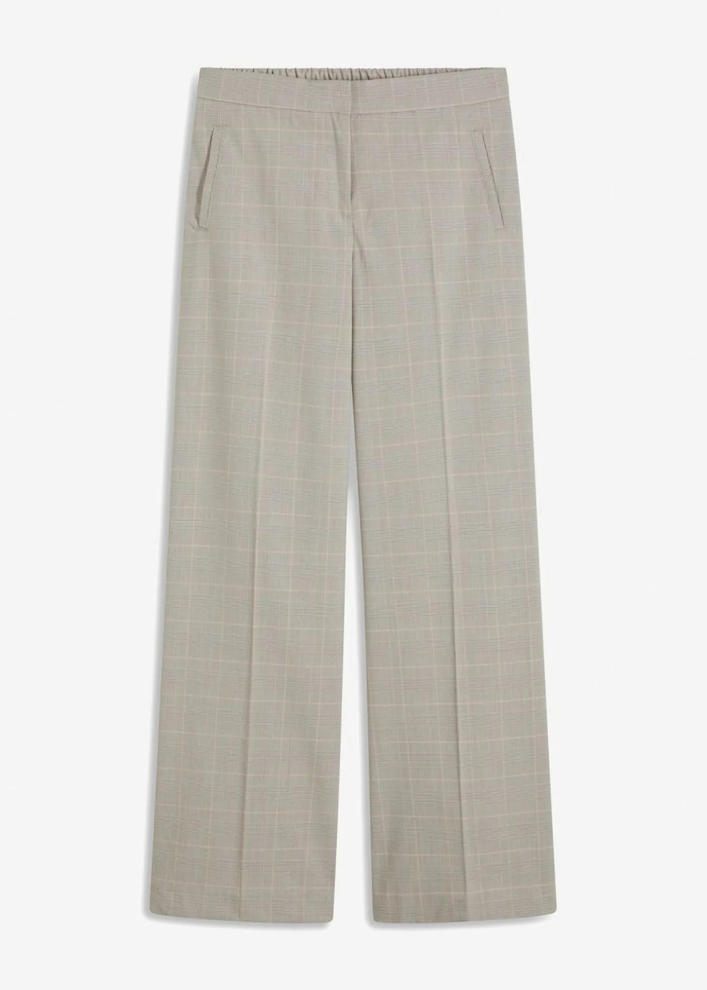 bonprix bonprix Pantalón Marlene con viscosa de cuadro galés Gris claro/rosa claro de cuadros Clearance