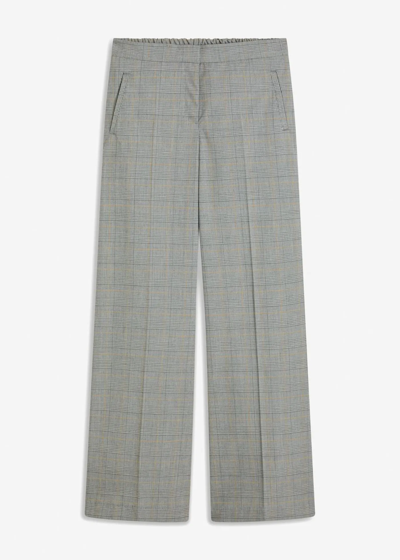 bonprix bonprix Pantalón Marlene con viscosa de cuadro galés Negro-arena de cuadros Best