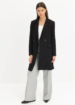 bonprix bonprix Pantalón Marlene con viscosa de cuadro galés Negro-arena de cuadros Best